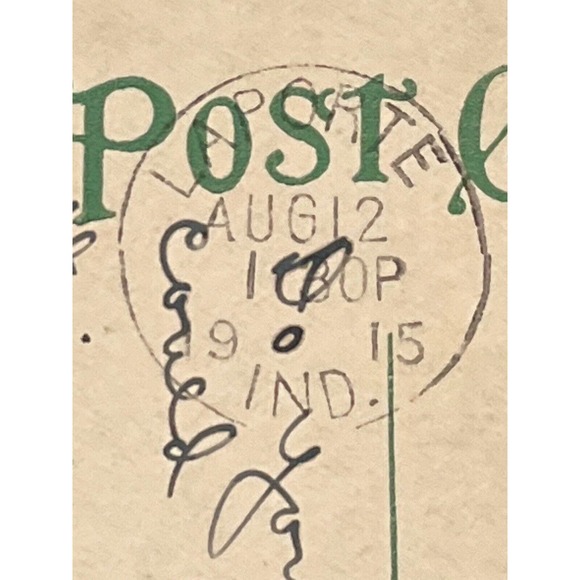 Antique 1915 Litho Ephemera Postcard Scene On Pine Lake With Twins Boys Fishing - Picture 8 of 10